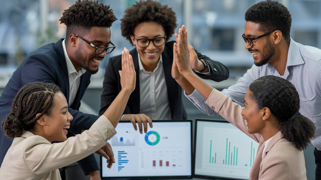 Team celebrating success